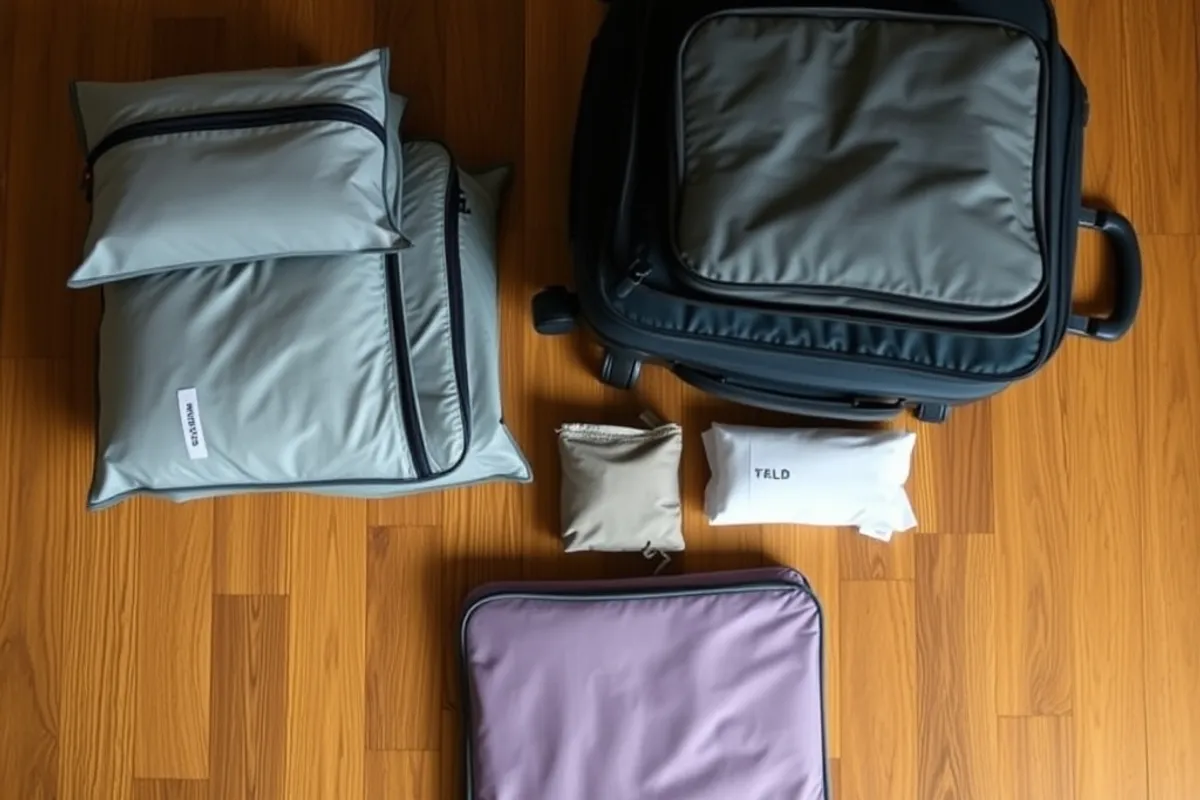 Packing cubes keep base layers together and leave the shell on top for easy access.