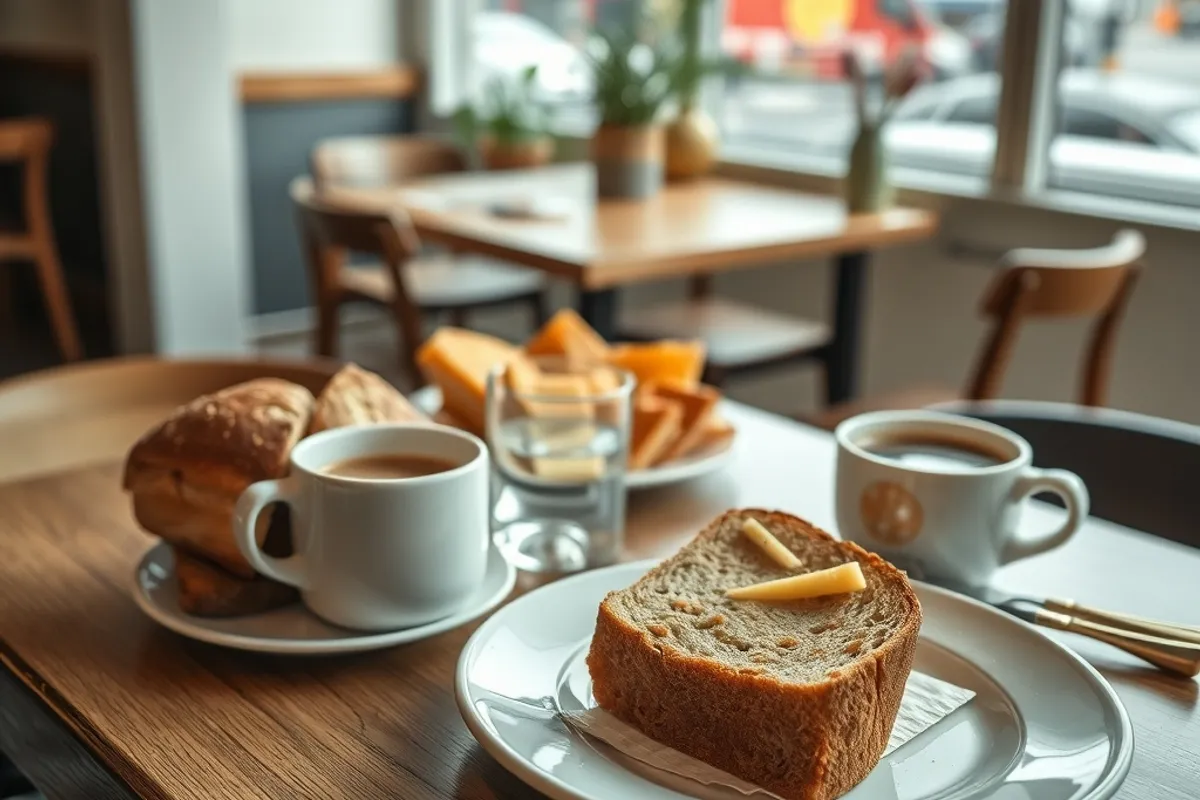 Breakfast is rarely included; a bakery breakfast often costs a third of the hotel buffet.